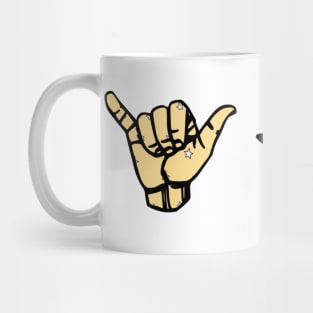 yellow stars shaka hand, star & lightning sticker pack Mug